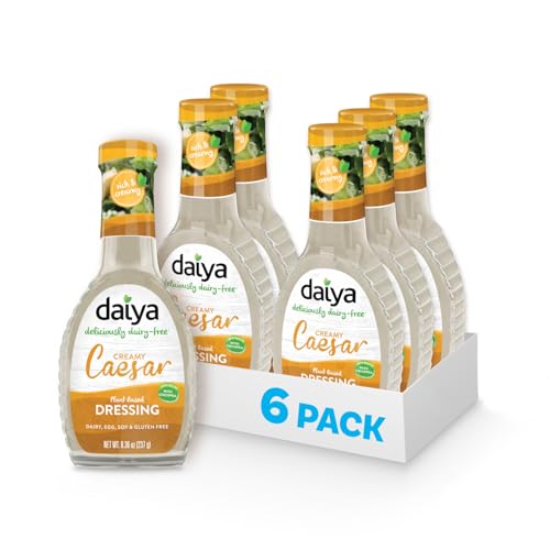 Daiya Dairy Free Creamy Caesar Salad Dressing, Gluten Free Plant Based Condiment, Vegan Dipping Sauce, 8.36 oz (Pack of 6)