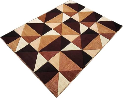 Image of Soft Premium Multi Color Carpet 5x7 ft - Washable, Anti-Skid, Fade-Resistant Acrylic Rug for Living Room, Hall, Bedroom, Modern Decor