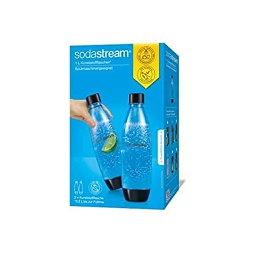 SodaStream DuoPack Fuse 2x 1L KST-Flasche - spülmaschinengeeignet (BPA frei) - Ersatzflaschen für SodaStream Wassersprudler mit PET-Flaschen, Schwarz, 9x17.2x29