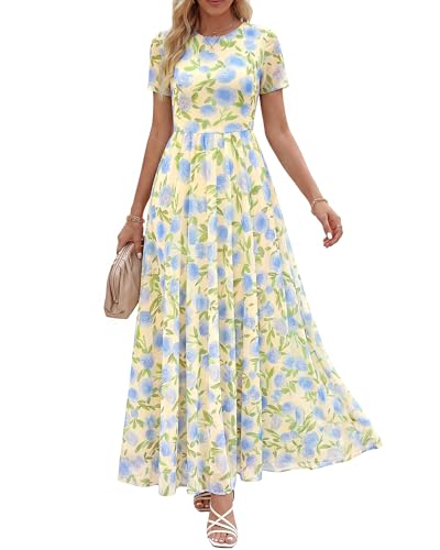 BTFBM Summer Dresses for Women 2026 Formal Short Sleeve Floral