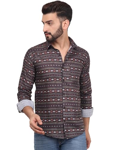 Image of TB Trybuy.in Nomadic Men's Printed Full Sleeve Casual Linen Shirt