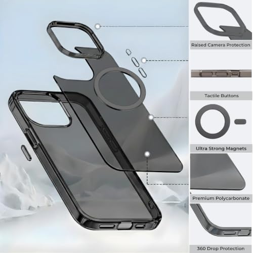 Image of Crystal Translucent Magnet Case for iPhone 12 Pro Max, Premium Polycarbonate, Ultra Strong Magnets, 360 Drop Protection, Raised Camera Protection, MagSafe Compatible