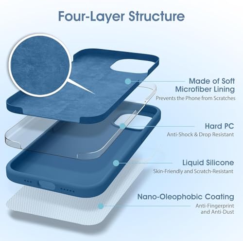 Image of SBMS Liquid Silicone Case for iPhone 16 Pro 6.3-Inch, Logo Cut Silky-Soft Touch Full-Body Protective Phone Case, Shockproof Back Cover for iPhone 16 Pro (Logo Cut Yale Blue)