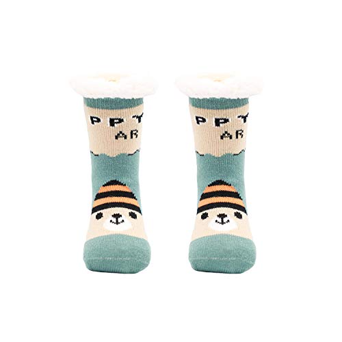 Gather Other verdickte Bodensocken Jungen Mädchen Slipper Socken Kinder Weiche Warme Dicke Fleece gefütterte Weihnachtsstrümpfe Für Kind Kleinkind Winter Hause Socken.23-26 (Bär) Cover