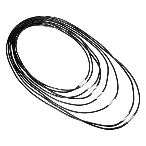 Image of Molain 8Pcs Leather Necklace Cord, Black Leather Cord Woven Wax Rope Chain 18”/45cm 20"/50cm 22"/55cm 24"/60cm 28'' /70cm Adjustable Leathers Cords Necklaces for Men and Women Necklace String for Jewe