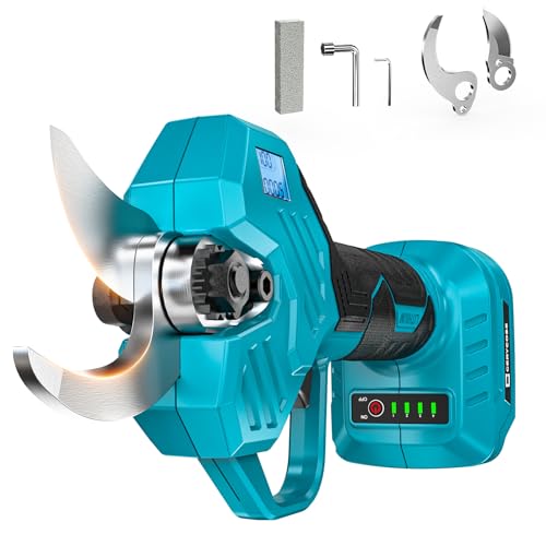 Cerycose Electric Pruning Shears Compatible with Makita 18v Battery 0.8-2 Inch Max Cutting Diameter Electric Pruner with LCD Display & Imported SK7 Steel Blades for Gardening Tree Pruning(No Battery)