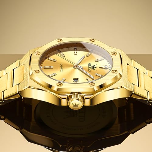 Image of OLEVS Watches for Men Luxury Fashion Large Dial Male Watches Analog Quartz Stainless Steel Waterproof Business Dress Men's Wrist Watch
