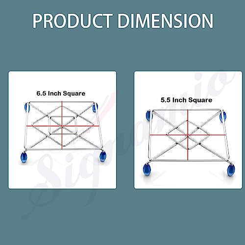 Image of SIGNAMIO Pack of 2 Stainless Steel Trivets Hot Pot Stand for Kitchen & Dining Table, Heat-Resistant Utensil Holder, Perfect Cooker Stand & Hot Vessel Holder