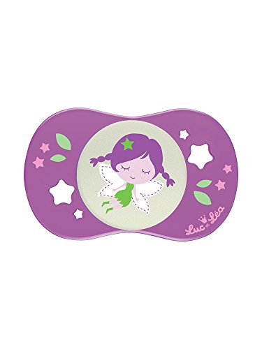 Luc et Léa Sucette Silicone Symétrique Phosphorescente 18 Mois et + - Fée