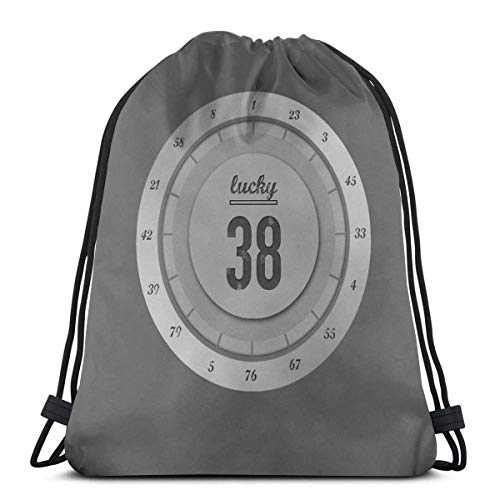AOOEDM Lucky 38 - Mochila deportiva con chip de platino, mochila con cordón, bolsa de gimnasio, bolsa