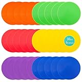 Aryjmz Spot Markers 30 Pcs 9 Inch Non Slip Rubber Floor Markers Flat Field Cones Poly Dots for Soccer Basketball Sports Speed Agility Training and Drills
