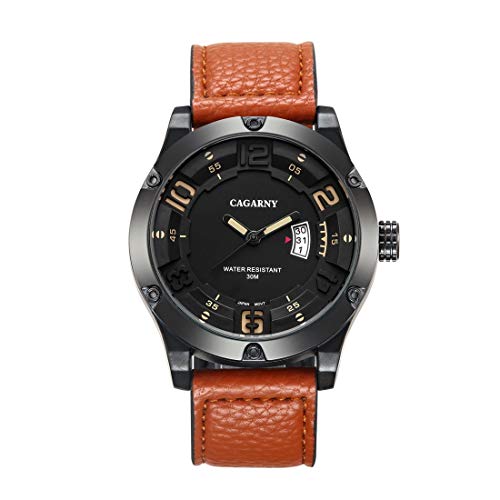 Montre quartz homme LULI Design double mouvement et bracelet cuir marron de qualité
