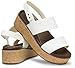 Crocs Womens Brooklyn Cork Low Wedge Chalk 10 Medium