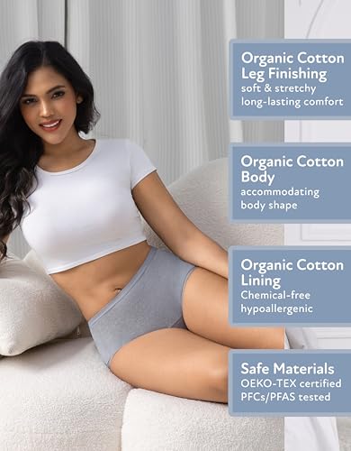 Image of Goat Union Organic Cotton Boyleg Period Underwear for Women & Teens - Moderate Absorbency Period Panty