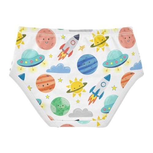 Joisal Cotton Toddlers Underwear Floral Cute Cartoon Planets Panties for Girl Colorful Underpants Briefs 2t2
