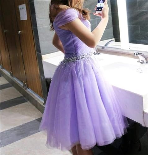 Tulle Beaded Homecoming Dress for Teens 2025 Off The Shoulder Prom Dress Short DAMA Dresses for Quinceanera3