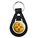 Black Leather Rustic Distressed New Mexico State Flag Keychain