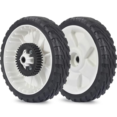 GICOOL 138-3216 115-4695 Replacement Rear Drive Wheels for Toro Lawn Mowers - 8" Plastic Gear Assembly, Fits Toro 20332 20333 20334 Recycler Push Mower, 2 Pack