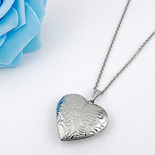 YOUFENG Locket Necklace that Holds Pictures Flower Lockets Pendant Necklaces 18K Gold Plated Gifts Jewelry3