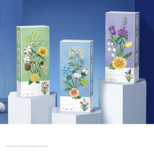 DIYAA Blumenstrauß Bausteine Bauset, 646 Klemmbausteine Mini Bricks Blumen Set für Erwachsene, Blume Kompatibel mit Lego… – Bild 7