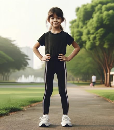LUOUSE Girls' Leggings Full Length Comfy Pants Trousers 4-13 Years3