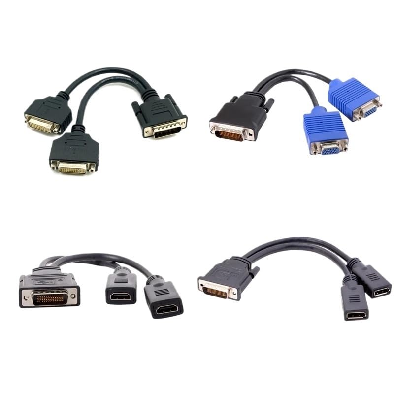 DMS 59-pinowy męski na 2 VGA DVI Displayport kompatybilny z HDMI żeński rozdzielacz przedłużający adapter (DMS 59Pin-HDMI)