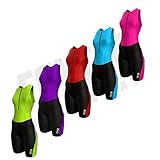 traje triatlon mujer comprar Este traje de triatlón está hecho de 80 % poliamida de alta gama, 20 % elastano, tejido técnico italiano que se seca muy rápidamente, te mantiene seco y cómodo.