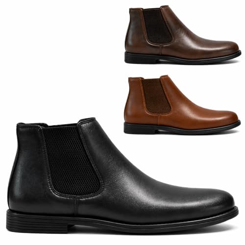 Image of Men's Formal Chelsea Boots – Classic and Stylish Pull-On Ankle Boots with Cushioned Memory Foam Insoles | Comfortable Footwear (Brown, UK Footwear Size System, Adult, Men, Numeric, Medium, 11)
