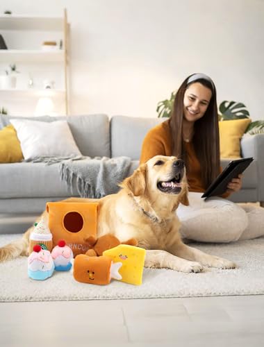 Juguete mordible y sonoro de peluche para perros miniatura 6