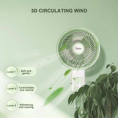 12" Remote Control Lightweight Oscillating Wall Fan, 3 Speed Air Circulation Fan for Bedroom, Kitchen, Bathroom - Quiet & Efficient Home Cooling Solution