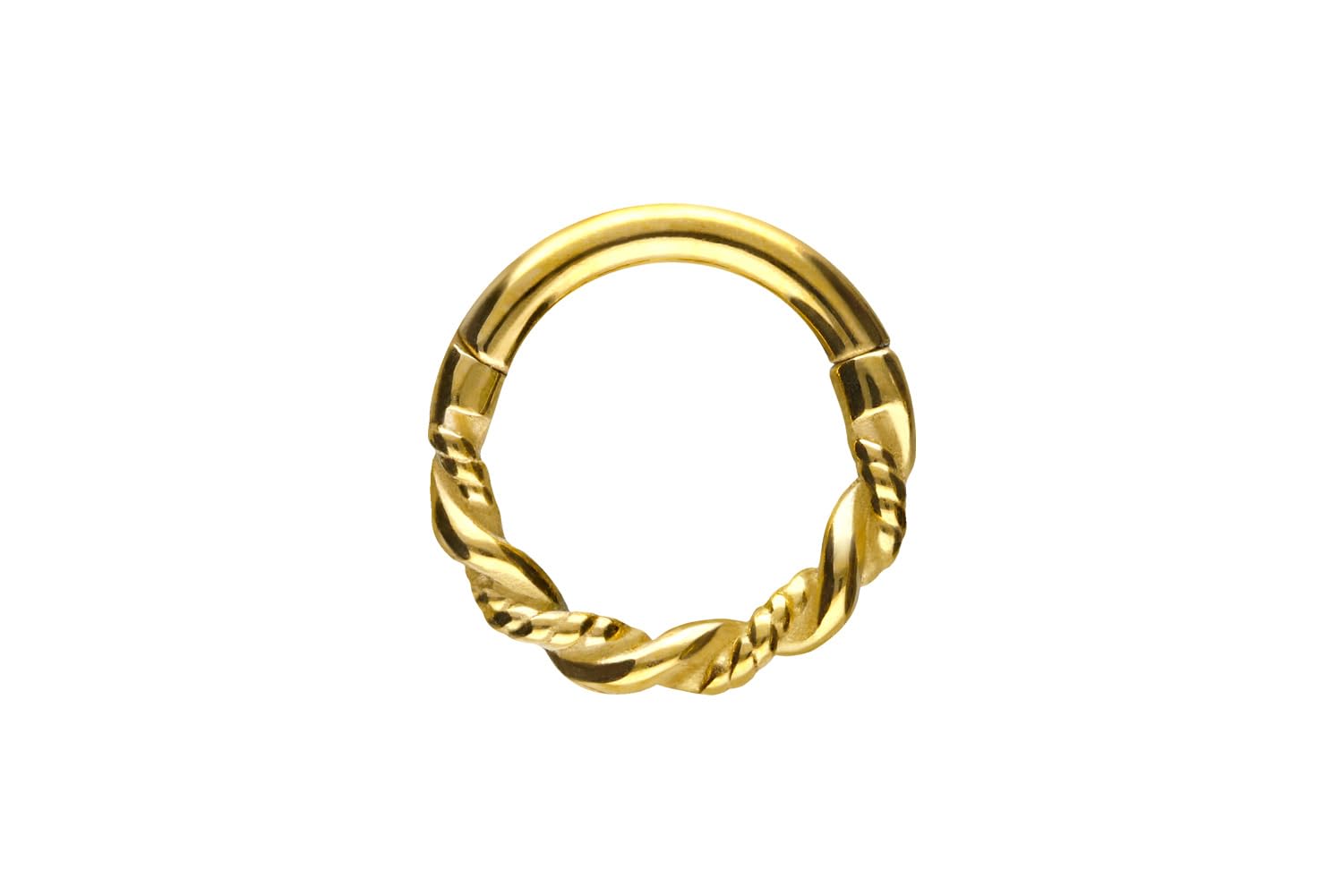 PIERCINGLINE Piercing Ring Chirurgenstahl Segmentring Clicker DOPPELT GEDREHT - Roségoldfarben, Schwarz, Goldfarben, Silberfarben