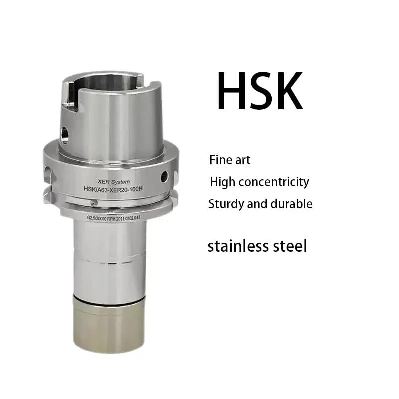 Stainless Steel HSK Series Handle 32/40/50E/63A/CNC | ER Handle Strong Drilling Chuck Side Fixed Probe(HSK63A-ER32-160L)