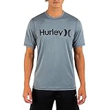 Jersey 210 gr. Hurley Herren M OAO Hybrid Ss Tee Rash Guard Shirt, Grau, XL