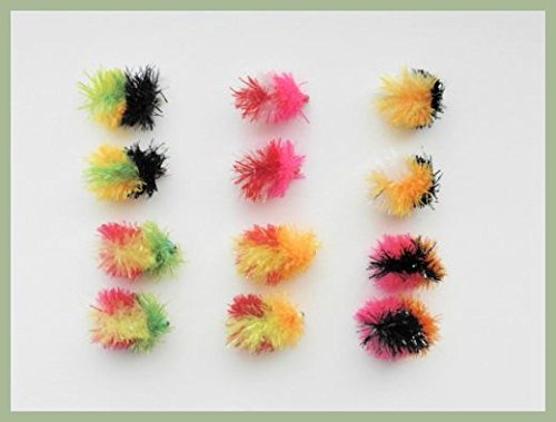 Blob Fishing Flies, 12 Pack Three Tone Blobs, Size 10, For Fly Fishing