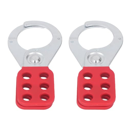 2PCS Lockout Tagout Hasp 1.5 Inch Industrial 6 Hole Galvanized Steel 10.5mm Diameter Hole Lockout Hasp