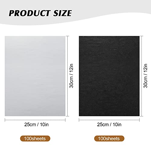 200 Sheets Tear Away Stabilizer Backing Embroidery Precut Sheets Black White Fabric Stabilizer For Machine Embroidery Hand Sewing Hoops Quilting, Medium Weight 2.1 Oz (10 X 12 Inch) #TOP1