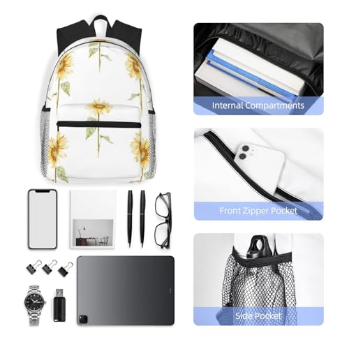 BREAUX Blossoming Sunflower Print Lightweight And Comfortable Duffel Bag, Casual Daypack, Multipurpose Backpack 6