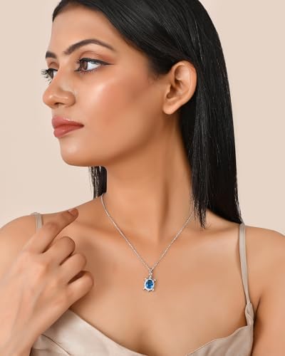 Image of 925 Sterling Silver Cubic Zirconia Animal Crystal Chain Pendant Necklace | Lovely Gift for Women and Girls, Gift for Her