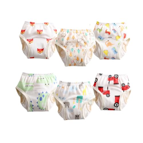 Image of GZMM Baby Training Underpants,Soft Cotton Absorbent Potty Training Underwear For Baby Boys And Girls 6 Pack