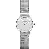 SKAGEN Damen Uhr - Rundes Edelstahlgehäuse (Durchmesser 26 mm) in gebürstet - wasserdicht bis 3 ATM
