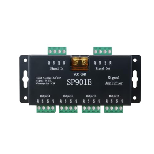 PAUTIX SP901E LED Pixel SPI Signal Amplifier Repeater for WS2811 WS2813 SK6812 WS2815 WS2801 SK9822 etc All The RGB Addressable LED Strip Lights and Dream Color Programmable LED Matrix Panel