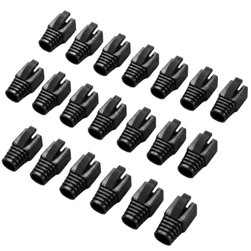 20-Pack Cat6 Cat7 Cat8 RJ45 Strain Relief Boots Black