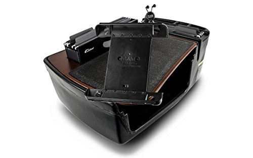 Image of AutoExec AE-FMEF-PI-PM-TAB-21M Efficiency FileMaster Car Desk for Your Vehicle Workstation and Mobile Office, Mahogany with 400 watt Power Inverter, Phone Mount and iPad /Tablet Mount | 400 Watt Power Inverter, Phone Mount, iPad /Tablet Mount, Vehicle Workstation and Mobile Office