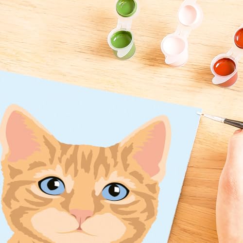 Ravensburger - CreArt Kids 8x12 cm - Numéro d'art - Chat Roux - Kit de Peinture par numéros - Dès 7 Ans - 25592