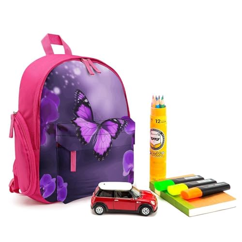 Purple Butterfly Mini Backpack Light Weight Small Travel Backpack Shopping Travel Daypack3