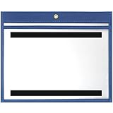 StoreSMART - Magnetic Rigid Sewn Vinyl Plastic Pockets - Blue - 100 Pack - 9