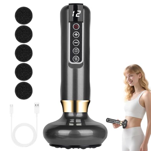 PLLYPE Cellulite Massagegerät, Cellulite schröpfgerät, Elektrisches Schröpftherapie Set, Schröpfgerät Elektrisch, Anti Cellulite Massager, für Bauch, Taille, Arme, Beine(Grau)