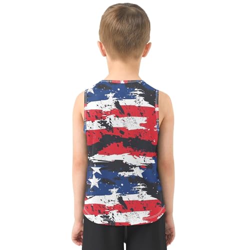 Boys Tank Top Shirts American Flag Camo Camouflage Sleeveless T-Shirts Crew Neck for Kids Clothing Children3