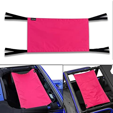Roof Hammock for Jeep Wrangler YJ TJ JK JKU JL 2 Door&4 Door,Rest Bed for Jeep Wrangler,250lbs Bearing Capacity,Pink Cover
