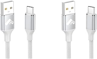 USB C Charger Cable, Type C 2M Fast Charging Lead for Samsung Galaxy S21 S20 Fe Plus S22 S10 S9 S8 A12 A13 A20e A21s A32 A40 A50 A53 A52 A51 A70 A71 A72 A02s A03s A3 A5,Sony Xperia,MacBook,Pack of 2